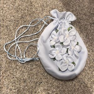 Small blue bag with flowers